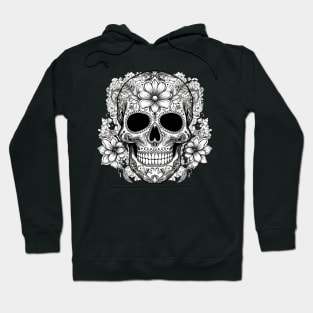 Skull with Flowers Hoodie